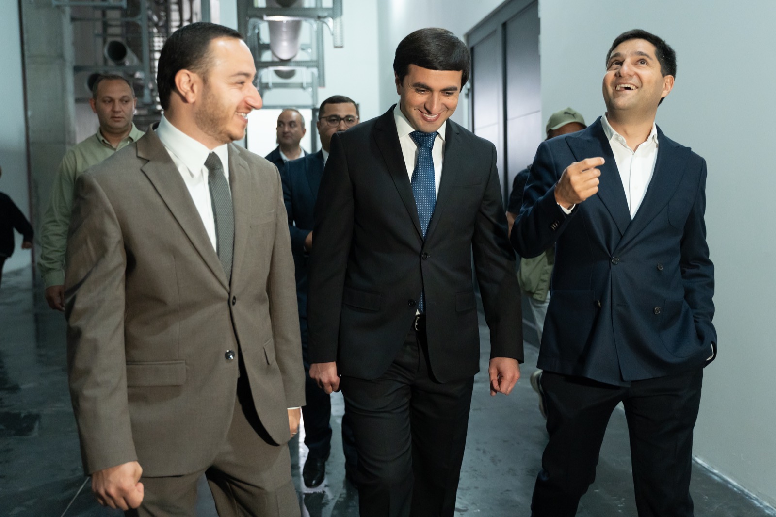 Firebird Co-Founder Alexander Yesayan guides Armenian officials through the AI data center